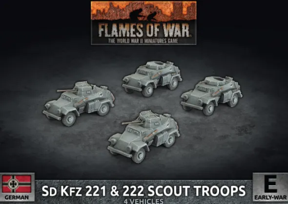Flames of War - Blitzkrieg - Sd Kfz 222 / 221 Scout Troop