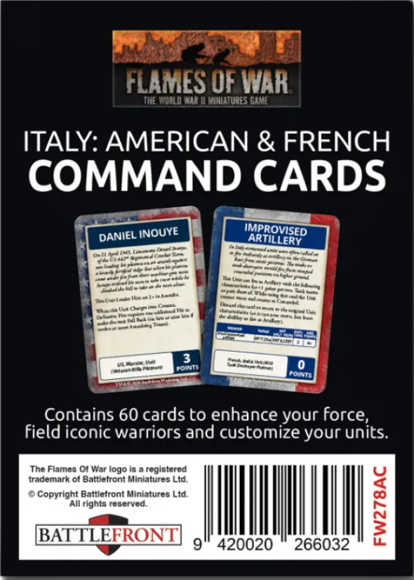 Flames of War - Liberation of Italy - American and French Command Card Pack