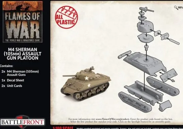 Flames of War - M4 Sherman (105mm) Assault Gun Platoon