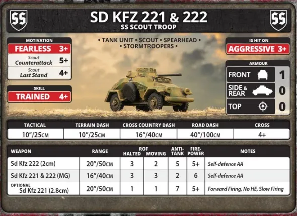 Flames of War - SdKfz 221 and 222 SS Scout Troop