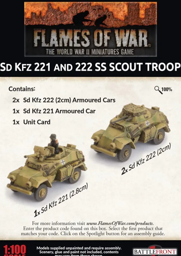 Flames of War - SdKfz 221 and 222 SS Scout Troop