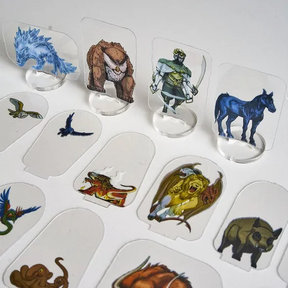Flat Plastic Miniatures - Animals and Familiars - 62 Pieces
