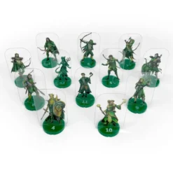Flat Plastic Miniatures - Colored Bases Etched Numbers 1-20