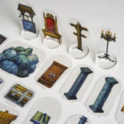 Flat Plastic Miniatures - Objects and Scenery - 62 Pieces