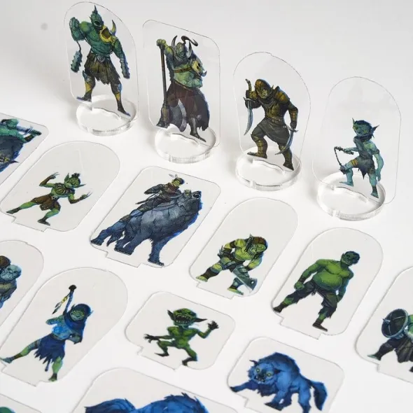 Flat Plastic Miniatures - Orcs and Goblins Horde- 31 Pieces