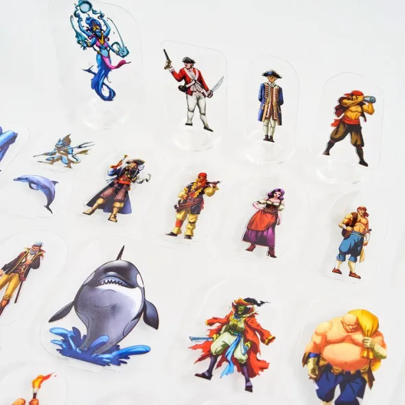 Flat Plastic Miniatures - Pirates - 62 Pieces