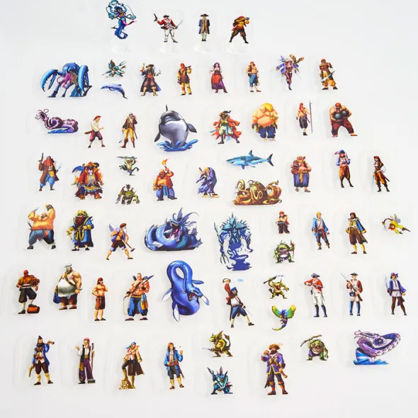 Flat Plastic Miniatures - Pirates - 62 Pieces