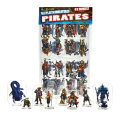Flat Plastic Miniatures - Pirates - 62 Pieces