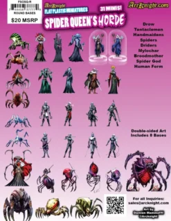 Flat Plastic Miniatures - Spider Queen's Horde - 31Pc