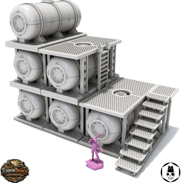 Fuel Tank Stockpile - Wargame Scenery Terrain