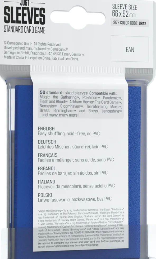 Gamegenic - 50 Just Sleeves Standard Size