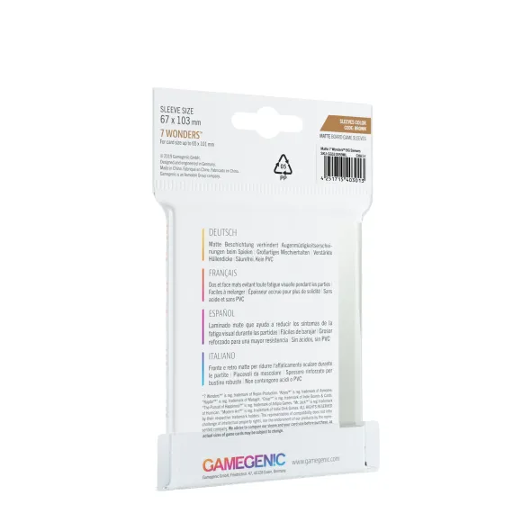 Gamegenic - 80 Matte Sleeves 7 Wonders - 67x103