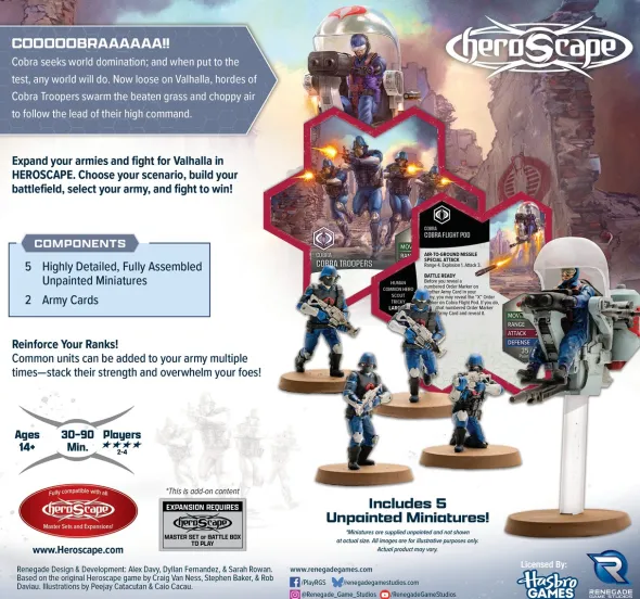 G.I. JOE Heroscape: COBRA Troopers & COBRA Flight Pod Common Army Expansion