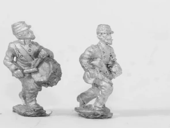 Guerre Franco-Prussienne - Officiers et Tambours de la Garde Mobile ou Garde Nationale