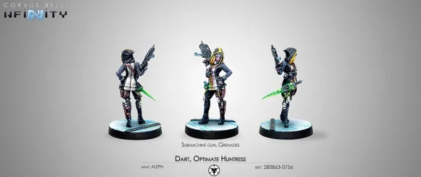 Infinity - Aleph - Dart, Optimate Huntress (Submachine gun, Grenades)