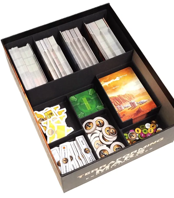 Insert compatible avec Terraforming Mars: Expédition Arès et trois extensions