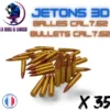 Jetons 3D Balles Cal.7,62 (35 pièces)