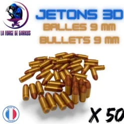 Jetons 3D Balles 9 mm (50 pièces)