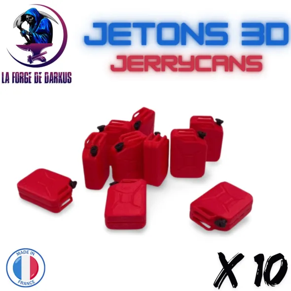 Jetons 3D Jerrycans (10 pièces)