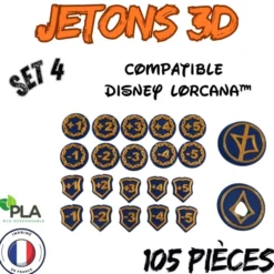 Jetons 3D pour Lorcana (Set 4 - 105 Pièces)
