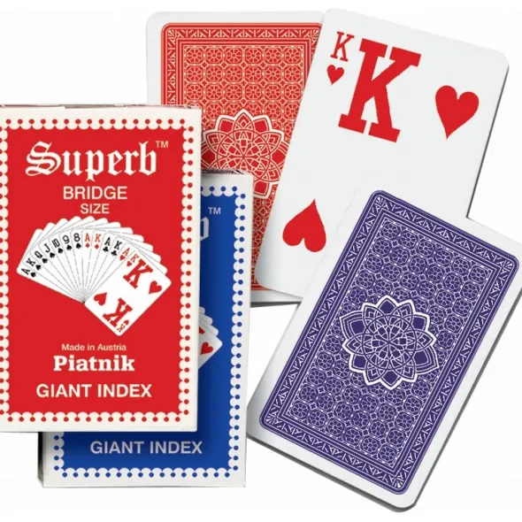 Jeu de bridge avec index géant - Rouge