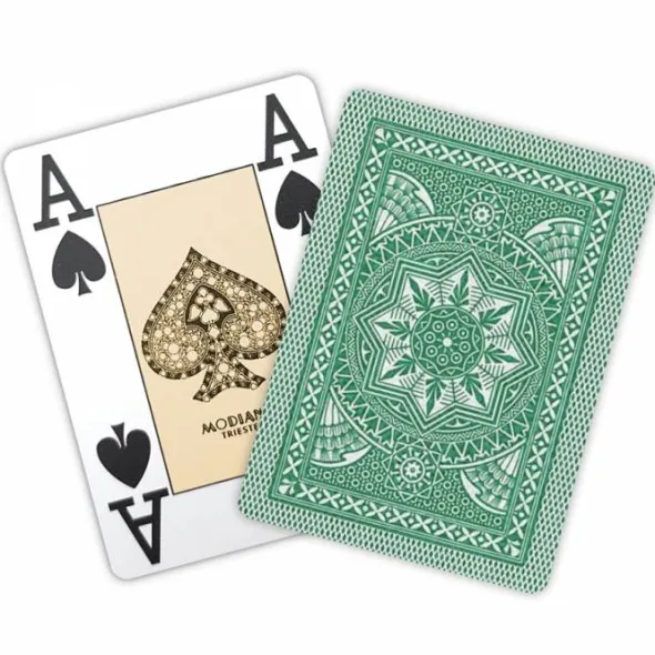 Jeu de 54 cartes Modiano format poker - Vert foncé