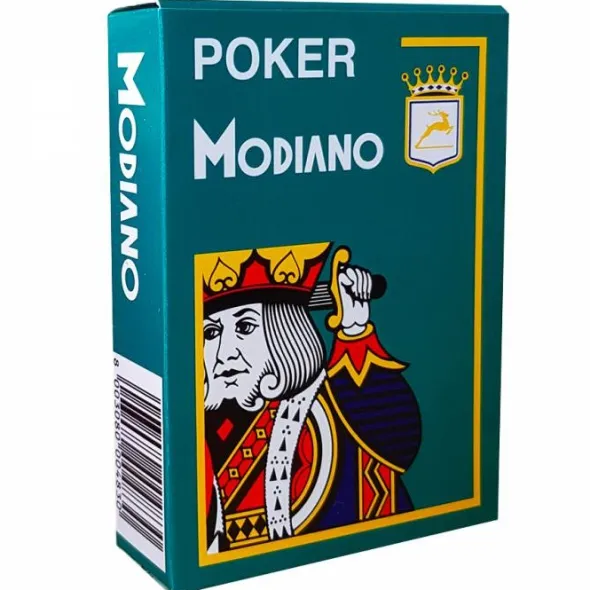 Jeu de 54 cartes Modiano format poker - Vert foncé