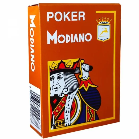 Jeu de 54 cartes Modiano format poker - Marron