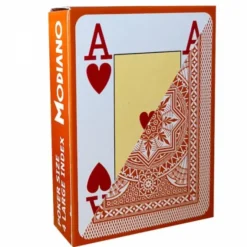 Jeu de 54 cartes Modiano format poker - Marron