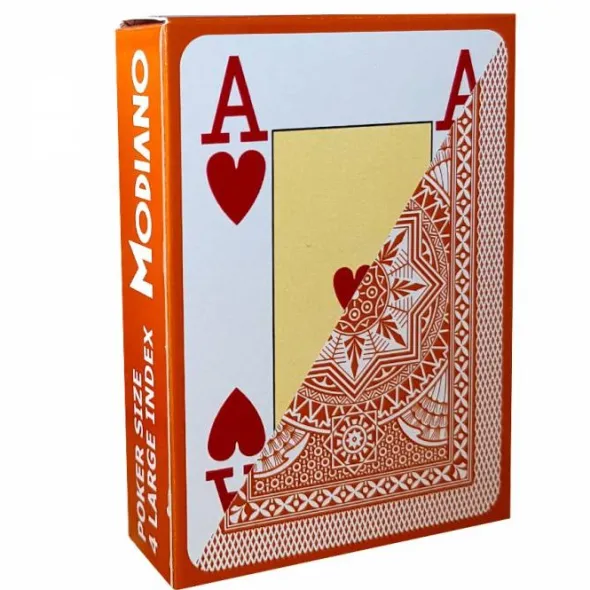 Jeu de 54 cartes Modiano format poker - Marron