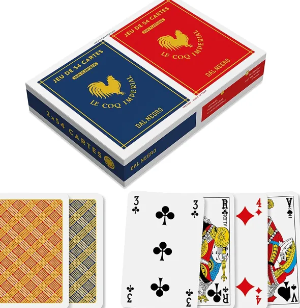 2 jeux de 54 cartes plastique le Coq Imperial