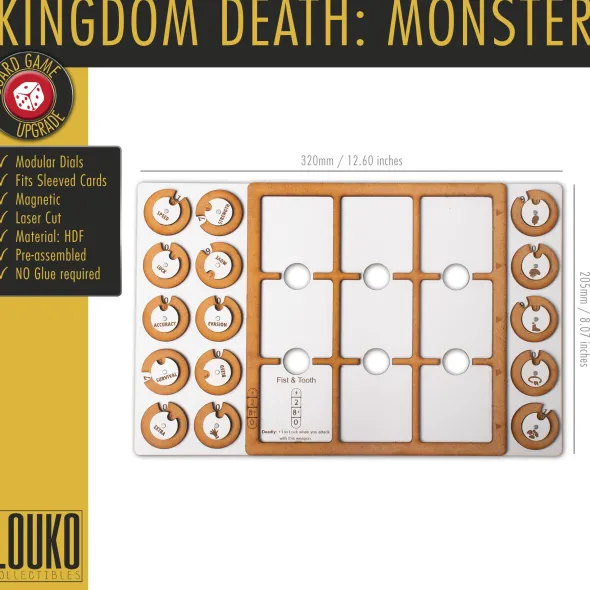 Kingdom Death : Plateau d'équipement des monstres avec cadrans