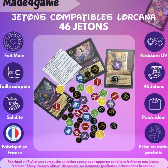 Kit de 46 jetons compatibles avec Lorcana