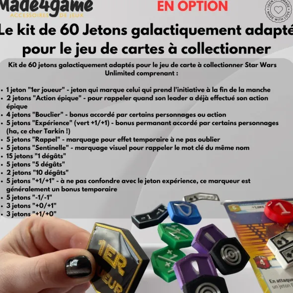 Kit de 5 jetons "Expérience" additionnels compatible Star Wars Unlimited