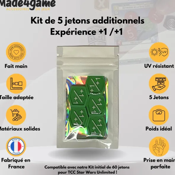 Kit de 5 jetons "Expérience" additionnels compatible Star Wars Unlimited