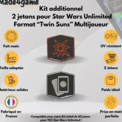 Kit de 2 jetons "Twin Suns" additionnels compatible Star Wars Unlimited