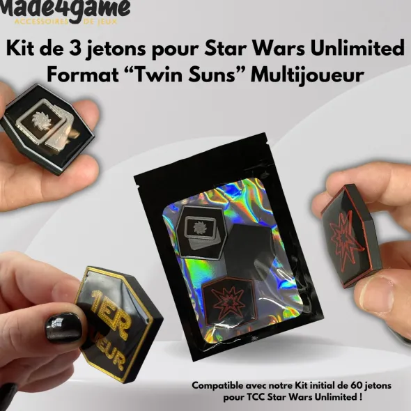 Kit de 3 jetons "Twin Suns" additionnels compatible Star Wars Unlimited
