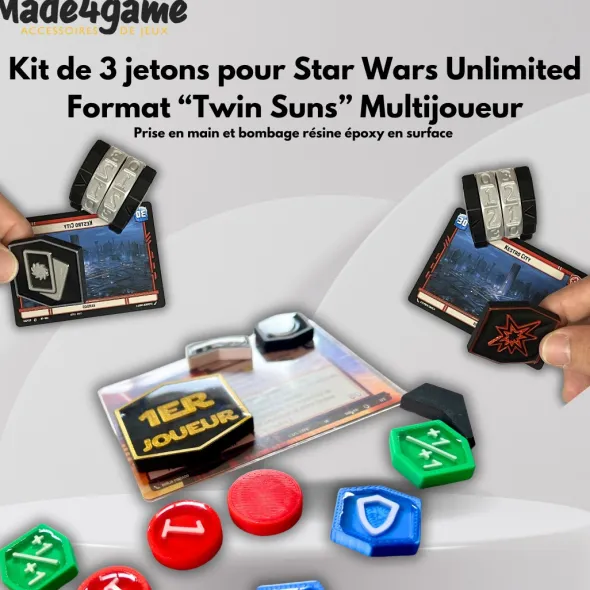 Kit de 3 jetons "Twin Suns" additionnels compatible Star Wars Unlimited