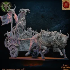Lost Kingdom miniatures - Hardes bestiales - Chef homme-bête sur char