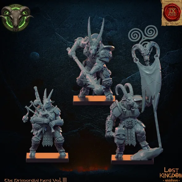Lost Kingdom miniatures - Hardes bestiales - 10 Hommes-bêtes en armure avec EMC