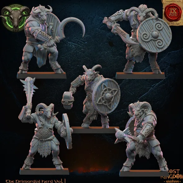 Lost Kingdom miniatures - Hardes bestiales - 10 Guerriers hommes-bêtes