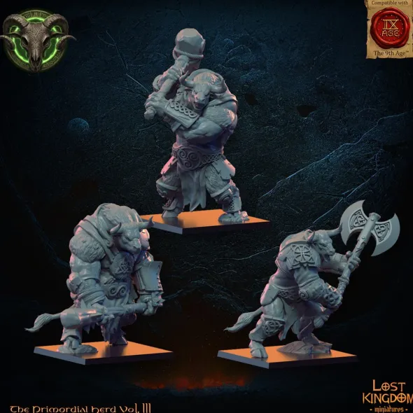 Lost Kingdom miniatures - Hardes bestiales - Minotaures