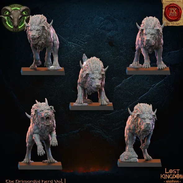 Lost Kingdom miniatures - Hardes bestiales - Chiens du chaos