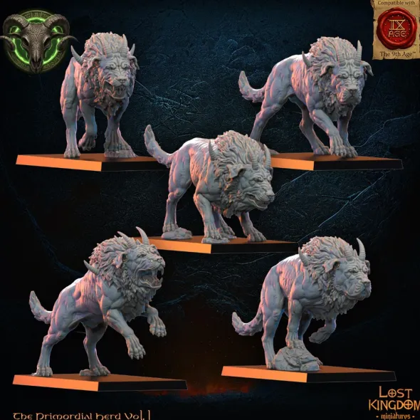 Lost Kingdom miniatures - Hardes bestiales - Chiens du chaos