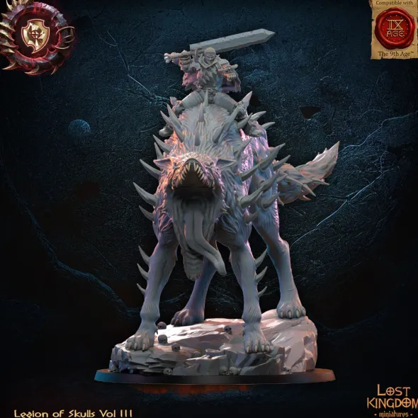 Lost Kingdom miniatures - Legion of Skulls - Seigneur Loup-Garou sur Loup Géant