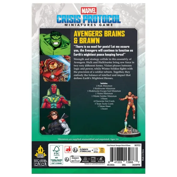 Marvel : Crisis Protocol : Avengers Brains & Brawn Character Pack