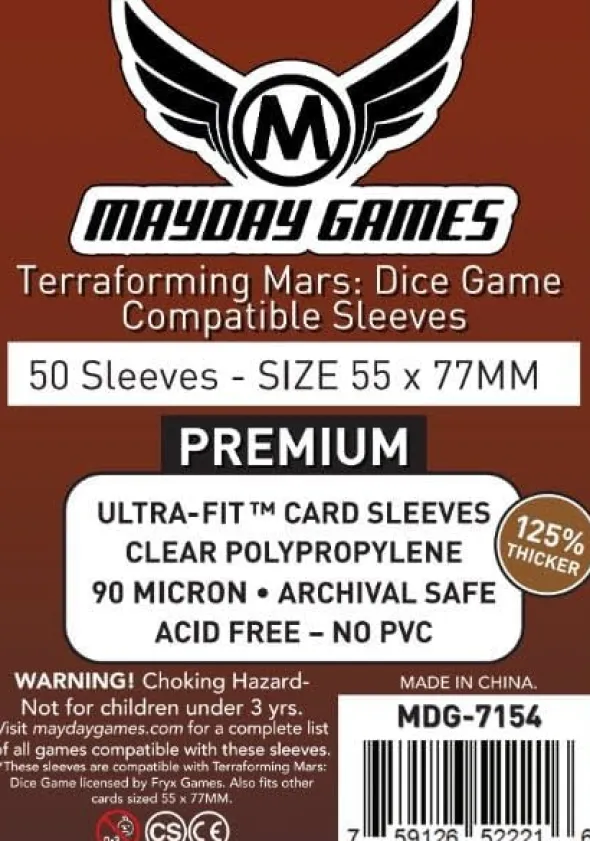 Mayday - Card Sleeves - Premium - Terraforming Mars: Dice Game Compatible - 55x77 mm - 50p