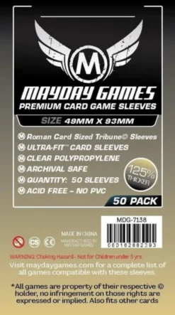 Mayday - Roman Card Sized Tribune Game Sleeves - Premium - 49x93mm - 50p