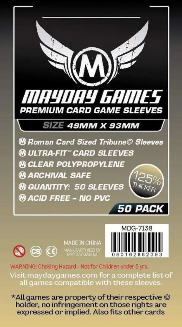 Mayday - Roman Card Sized Tribune Game Sleeves - Premium - 49x93mm - 50p
