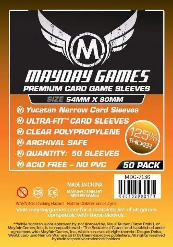 Mayday - Yucatan Card Sleeves - Narrow - Premium - 54x80mm - 50p